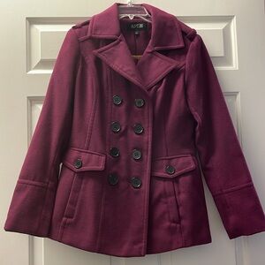 Apt. 9  Double-Breasted Pea Coat with Notched Lapel